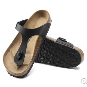 Black leather Gizeh Birkenstocks Size 42EU/11US